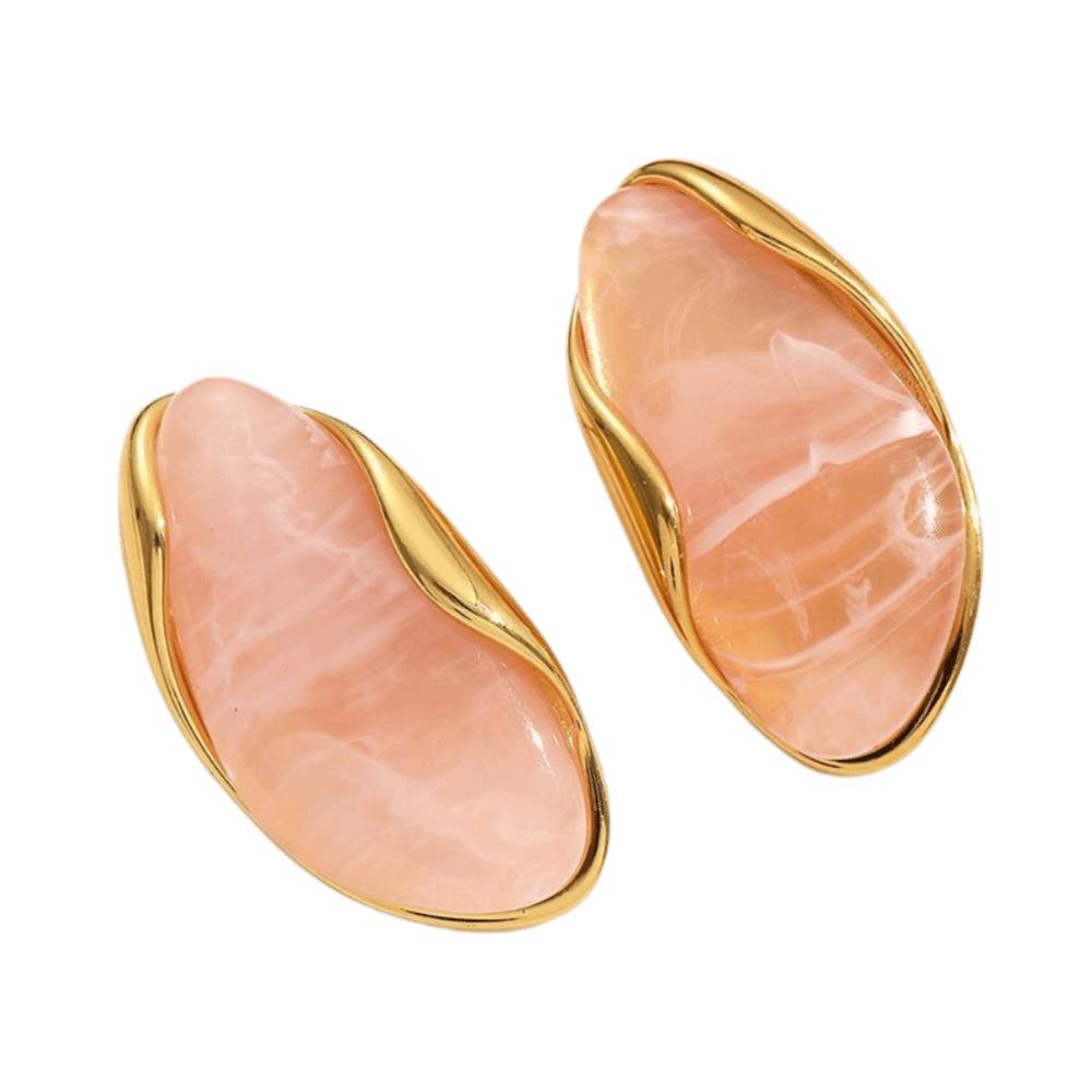 Stainless Steel Resin Amber Earrings Translucent Drop Hoops Translucent  Women's Accessories