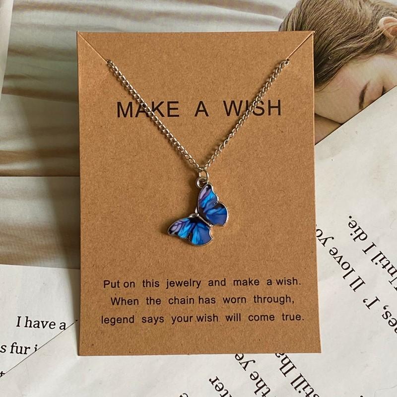 Fashion Women Necklace Korea Style New Butterfly Pendant Necklace Gift For Girl Cute Lovely Neck Jewelry Wholesale Dropshipping