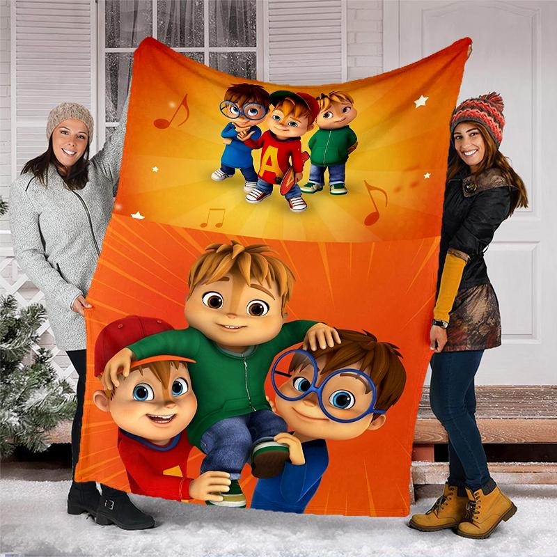Alvin Chipmunks Theme Printed Blanket Perfect For Couch Bed Travel Outdoor Use Machine Washable Cozy Durable