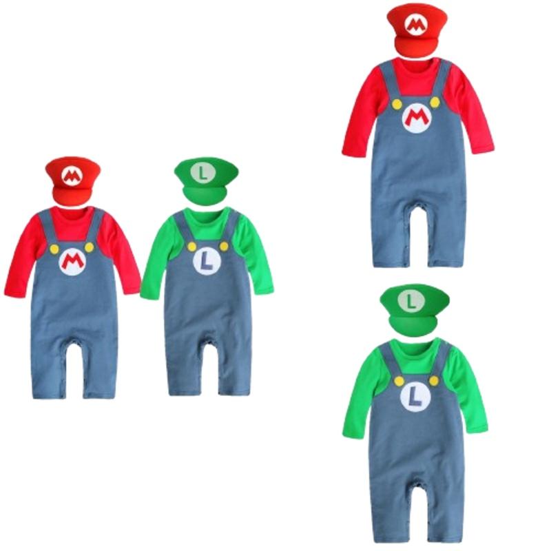 Super Mario Cartoon Cotton Onesie For Babies Cosplay Outfit For Boys And Girls