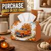 1pc Farmhouse Autumn Tissue Box-Classic Truck Pumpkin Harvest,Durable Napkin Organizer for Car,Kitchen,Dining,Home Decor-Decorative Tabletop Party Ti