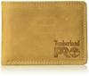 Timberland PRO Leather RFID Wallet with Removable Flip Pocket Card One Size Men's Carrier, Wheat/Pullman,