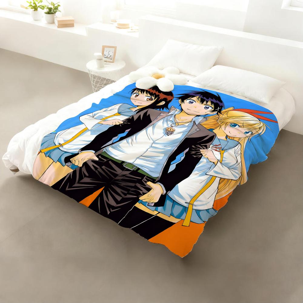 Anime Nisekoi False Love Throw Flannel Throw Blanket: Soft Kid-Friendly Warm Anti-Static All Season Washable Couch Bed Home