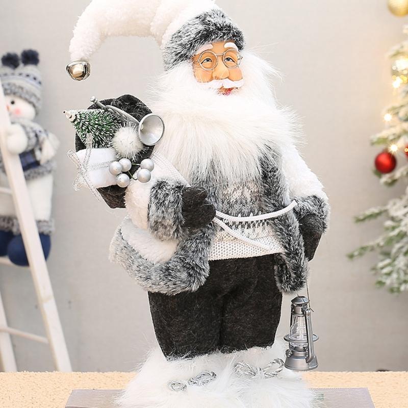 Santa Clause Ornament 12Inch High Santa Figure Christmas Decoration For Mantles Shelf Desktop Display Indoor and Outdoor