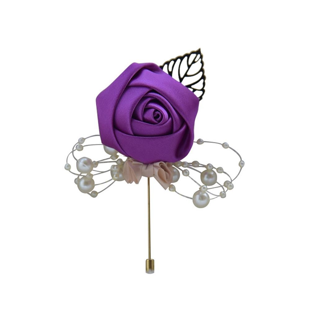 Women Men Charm Gift Fashion Accessories Rose Flower Corsage Bride Groom Brooch Wedding Boutonniere