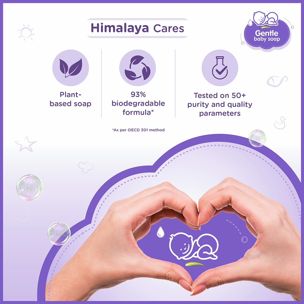 Himalaya Gentle Baby Soap 75g Pack of 4 - Soft Hydrating Natural Care for Delicate Skin