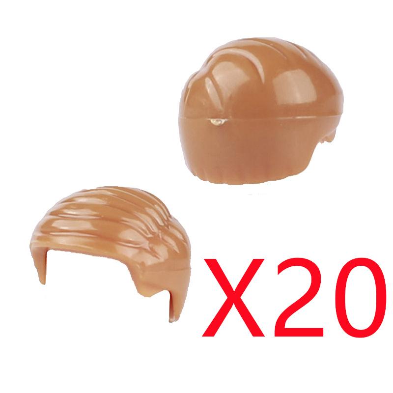 MOC Городские строительные блоки Части тела фигурок Креативные аксессуары Длинные волосы Коричневые Черные Золотые Мини-кирпичики Совместимая игрушка Подарок k030