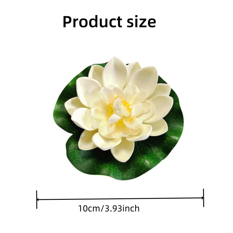9pcs Artificial Lotus Flowers with Lily Pads, Floating Foam Plastic Lotus Plant Set - Ponds, Gardens, Pool Wedding Decorations