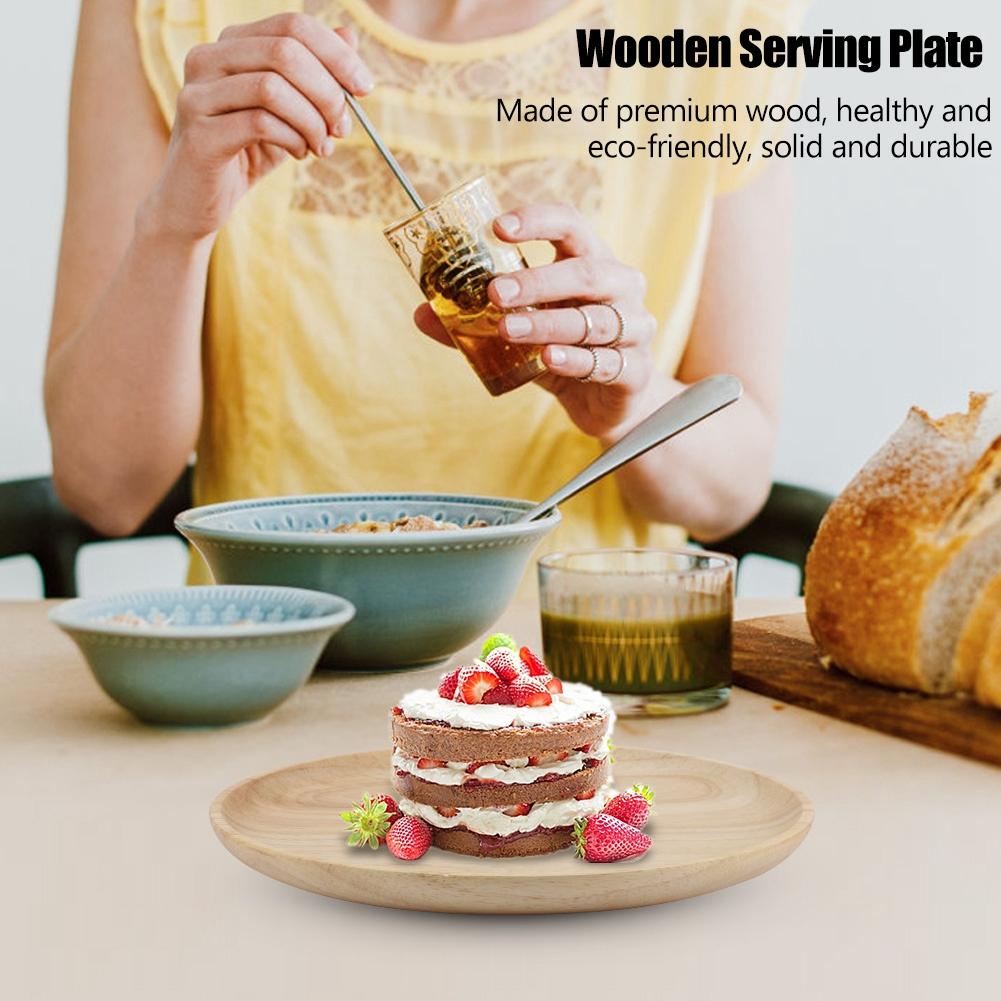 Элегантный круглый деревянный поднос для чая, суши, закусок, фруктов, сервировочная тарелка, блюдо для домашнего ресторана 12,5 см