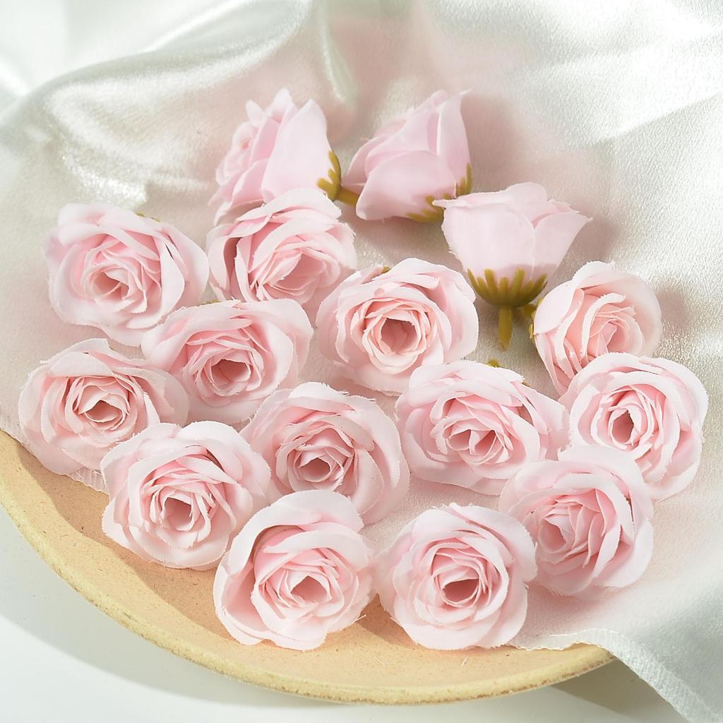 Искусственные головки роз для самостоятельного изготовления свадебного декора, подарочных коробок, одежды, венков и шелковых цветочных композиций