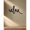 Black Metal Relax Word Art Deco Style Wall Decor Modern Bathroom Sign Iron Art Hanging Decoration