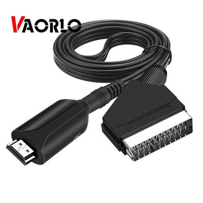 VAORLO Кабель HDMI-Compatibel-SCART Совместимый с SCART-HDMI выходной адаптер видео-аудио конвертера для HDTV DVD для Sky Box STB Кабели постоянного тока Plug and Play