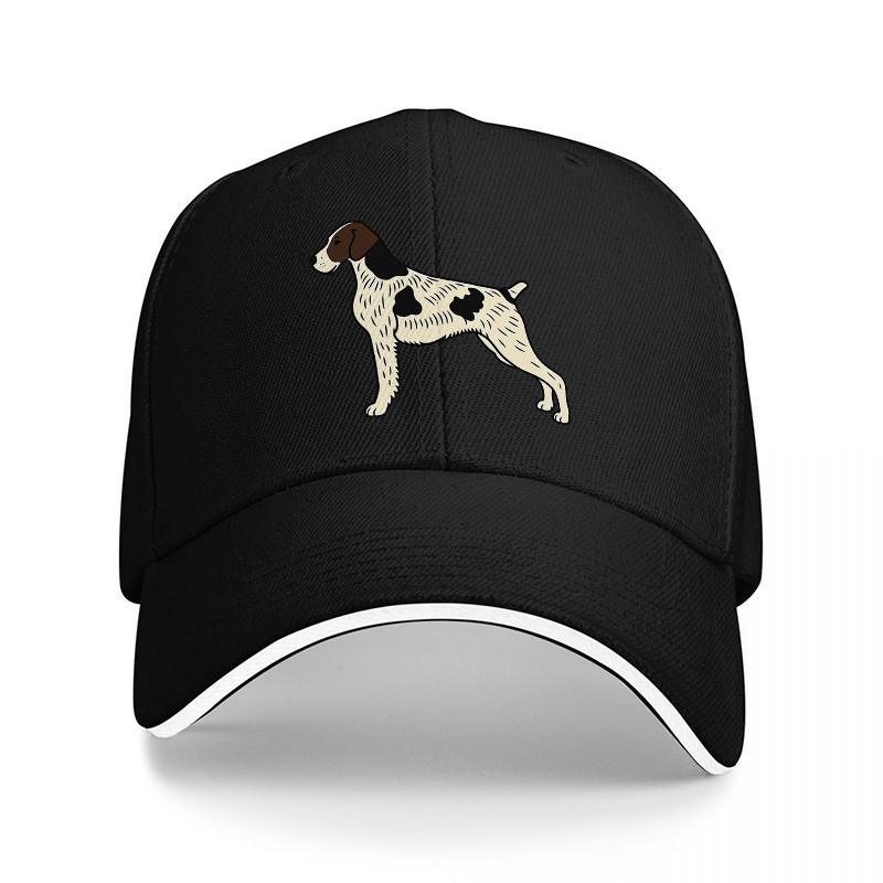 English Pointer Dog Embroidered Black Baseball Cap Classic Fit Outdoor Fashion Hat for Unisex and Women