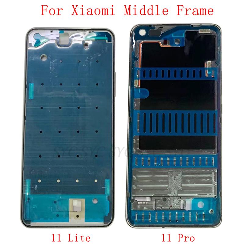 Средняя рамка ЖК-дисплея, панель, корпус корпуса для телефона Xiaomi Mi 11 Lite 11 Pro, металлический ЖК-рамка, ремонт