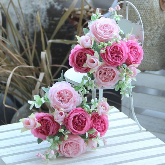 Искусственный цветок пиона 5 вилок реалистичный искусственный шелковый цветок для дома, офиса, свадьбы, вечеринки, помещения, улицы, искусственный цветок, цветущие растения, украшение