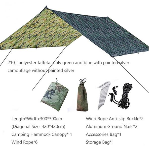 Awning Waterproof Tarp Tent Shade Ultralight Garden Canopy Sunshade Outdoor Camping Hammock Rain Fly Beach Sun Shelter