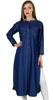 Women Button Down Denim Blue Kurta Kurti Long Sleeves Casual Tunic