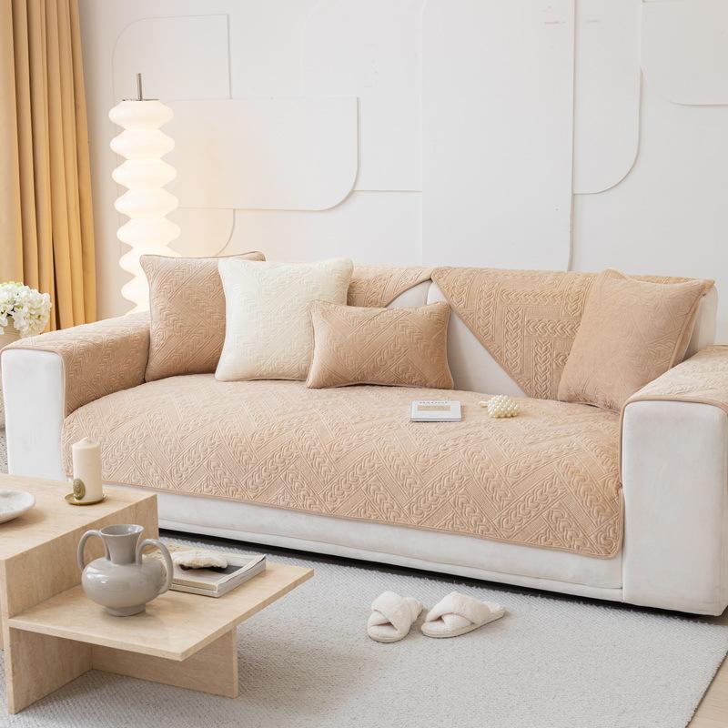 Winter Plush Sofa Cushion Non-Slip Thickened Autumn And Winter New Seat Cushion White Leather Sofa Cover Cover Cloth Towel