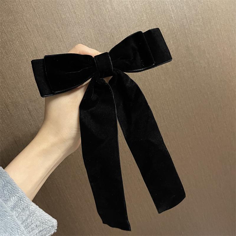 Винтажные бархатные заколки-банты для волос для женщин и девочек, свадебные длинные ленты, корейские заколки для волос, аксессуары для волос