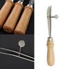 Wood Handle Leather Edging Creaser Tool Adjustable Leather Scriber Tool Leather Working Tool for Leather Craft Stitching