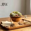 Outdoor Plant Container Metal Bird Foot Planter Bowl, Vintage Chicken Duck Paw Base Small Succulents Sculptural Flower Bowl Pot, Rustproof Flowerpot
