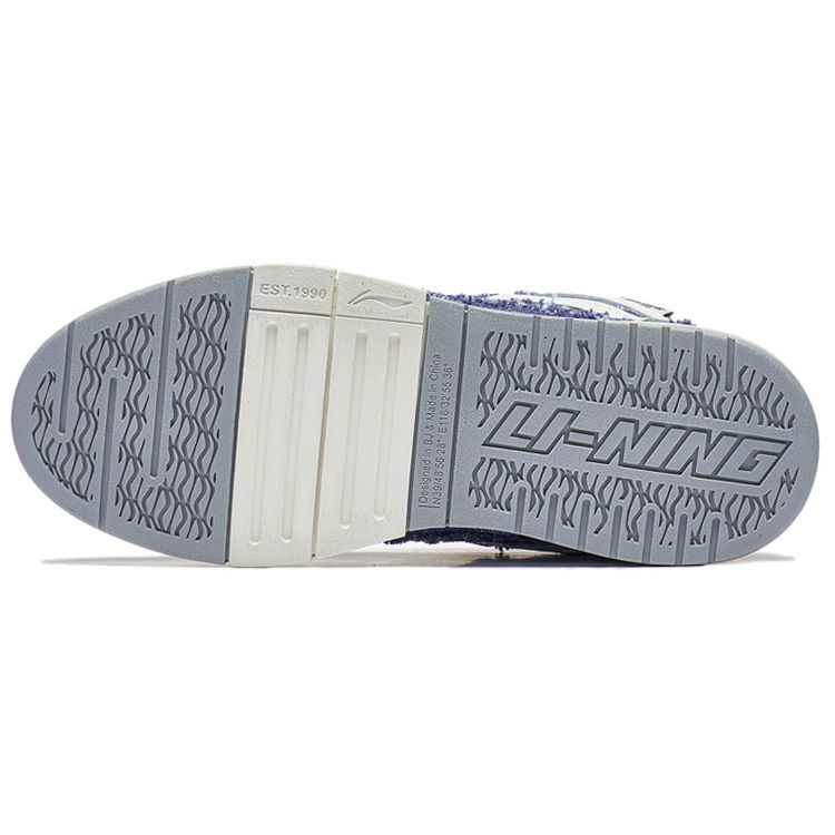 Li Ning We Wo Golden Denim Non-Slip Wear-Resistant Low-Top Casual Shoes Women Sneakers Blue White AECS074-10