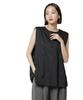 Nano Universe Sleeveless Size F Women's Two-Way Button-Down Blouse, Black, 010, 673-5221303