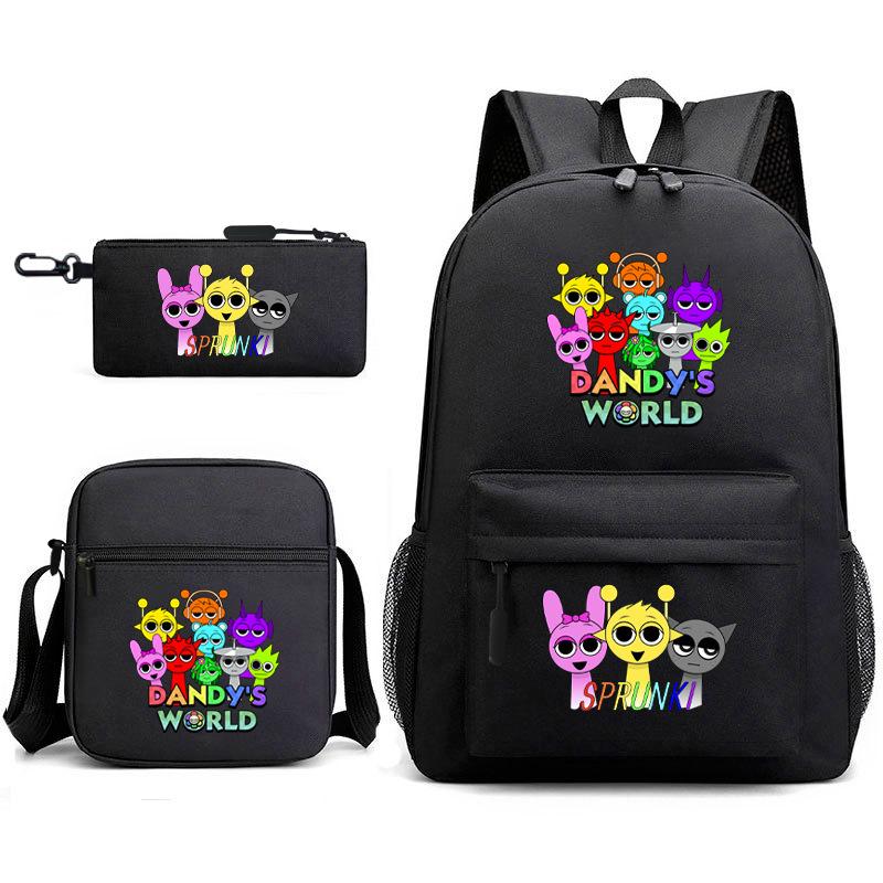 Rhythm Box Children's Backpack Crossbody Bag Pencil Bag Rabub Cute Elementary School Bag Three-piece Set