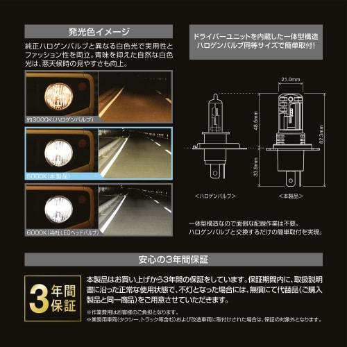 Светодиодная автомобильная фара CARMATE GIGA C3600 5000K Легко заменяется галогенной лампой того же размера! Совместимость с техосмотром транспортного средства / Легко видимый белый фонарь