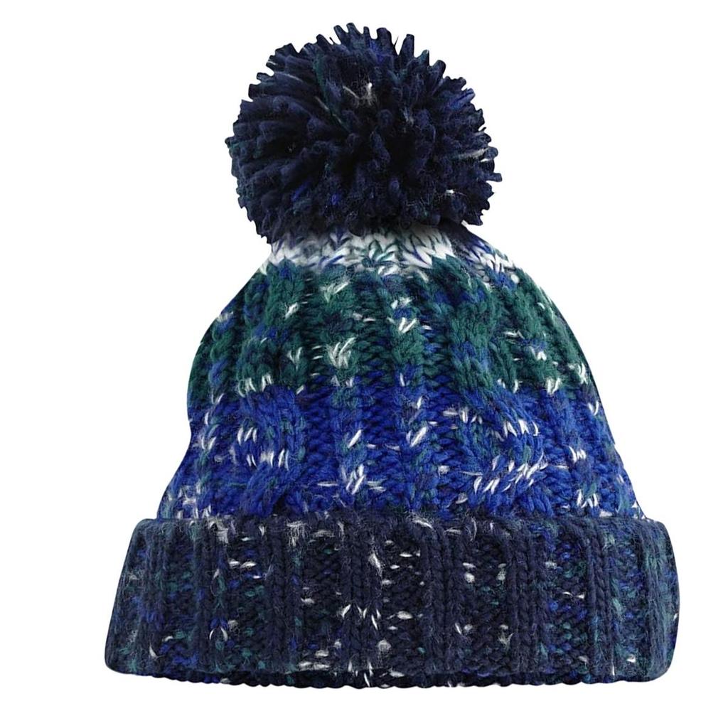 Womens/Ladies Corkscrew Pom Pom Beanie