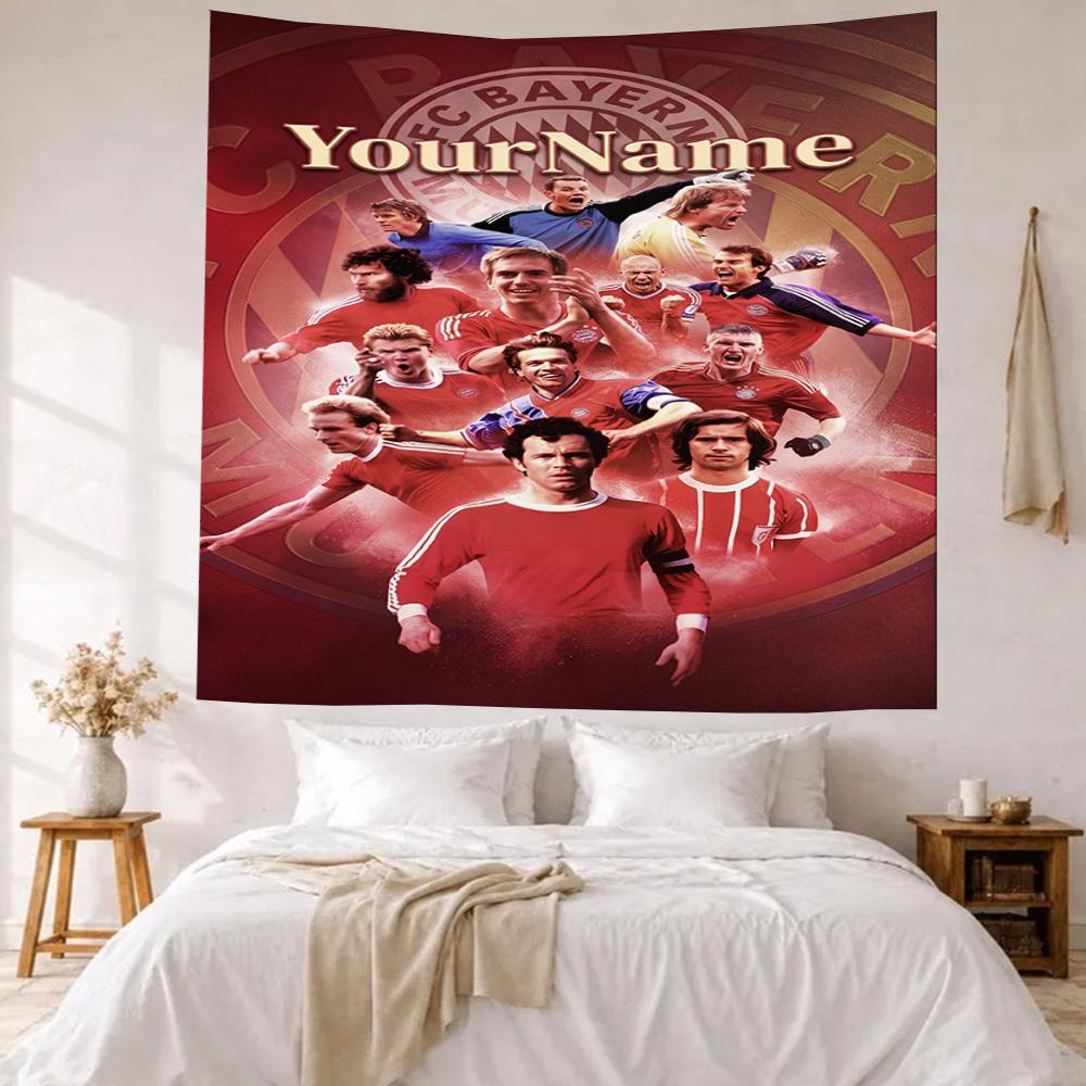 Bayern Munich Custom Your Name Wall Decor Tapestry Art For Pet Memorial Birthdaywedding Party Backdrop Family Gift