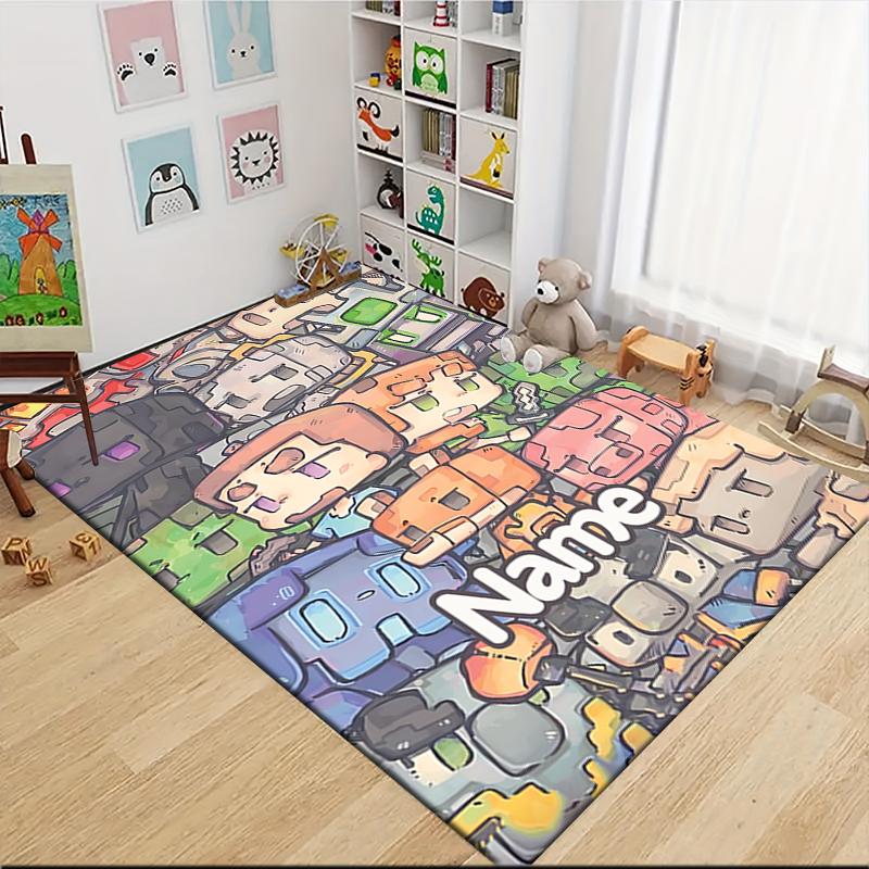 Custom Name Magical Unicorn Fantasy Carpet Rug Customizable Soft Washable Anti-Slip Home Living Room Sofa Mats Personalized Rug. 0909132