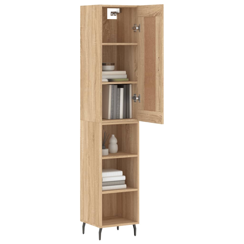 Highboard in Sonoma Oak Finish 34.5 x 34 x 180 cm Particleboard