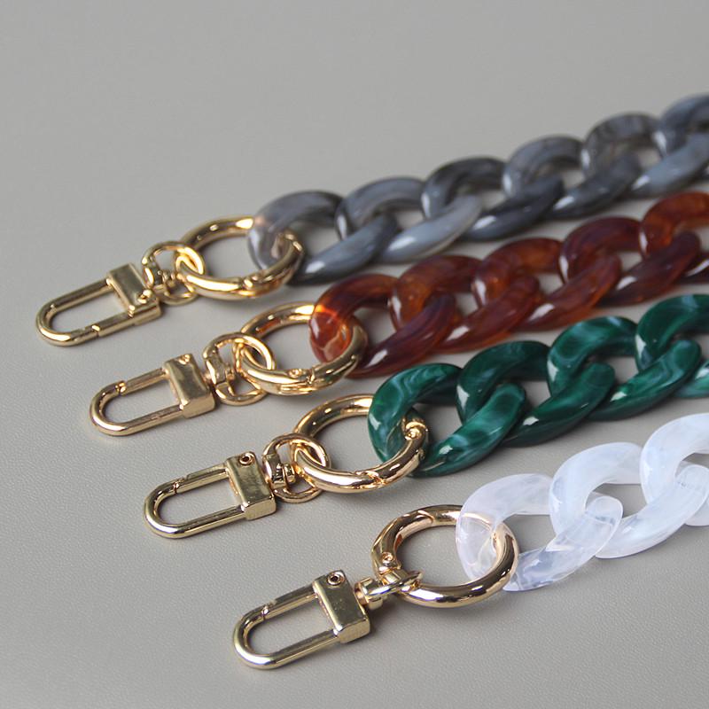 New Fashion Woman Handbag Accessory Chain Detachable Replacement White Beige Red Blue Grey Strap Women Shoulder DIY Resin Chain