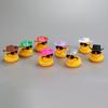 Cowboy Hat Yellow Duck with Sunglasses Cute Bath Toys for Kids Floating Pool Decor BPA-Free Car Dashboard Decoration