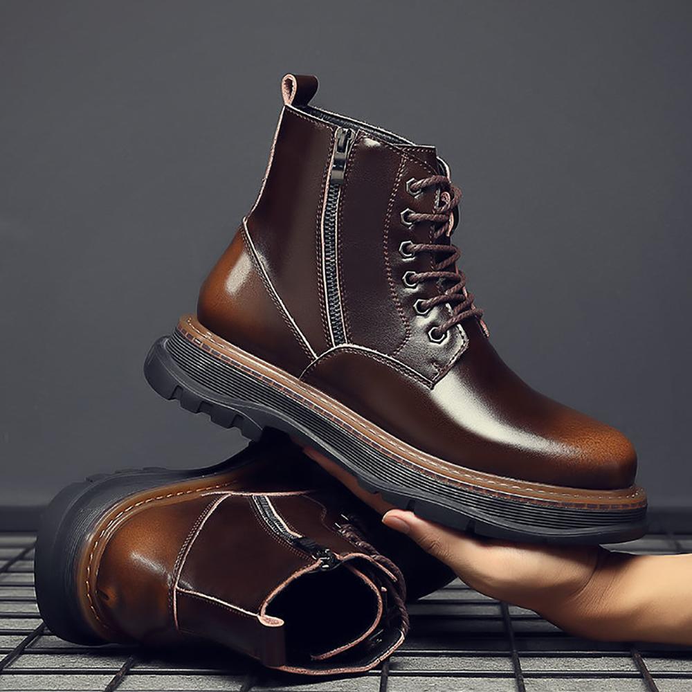 Мужские мотоциклетные ботинки Мартин из натуральной кожи для мужчин, уличная одежда, винтажные повседневные боты из коровьей кожи, уличная инструментальная пустынная обувь