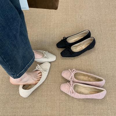 Женские балетки с бантом, туфли-лоферы, женские балетки с круглым носком, неглубокие кроссовки, женская обувь