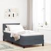 Box Spring Bed with Mattress Dark Gray 90 x 190 cm Velvet
