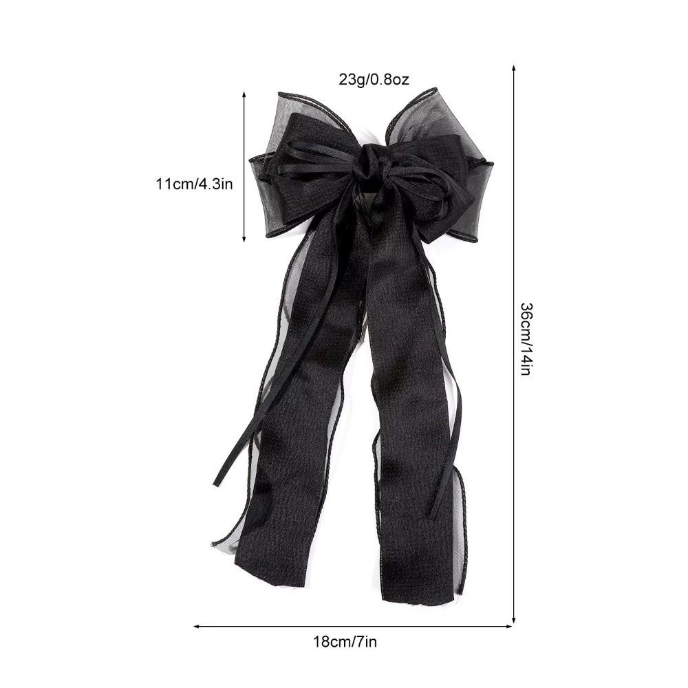 Lace Bow Ribbon Hair Clips Long Tails Ribbon Satin Hairpins Fashion Coquette Barrettes Women Girls