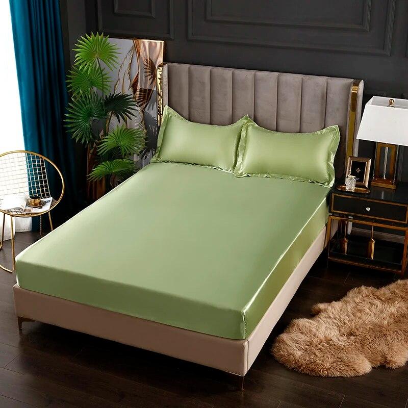 Сплошной цвет на подкладке, атласный вискоза, высококачественный наматрасник, простыни на резинке, распродажа, простыня