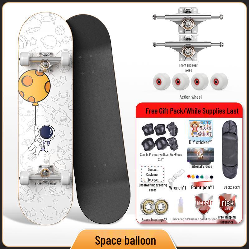 Начинающий скейтборд с двойным изгибом для уличного катания - Профессиональная короткая доска для мальчиков, девочек и взрослых