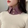 Knitted Button Fake Collar Pullover Scarf for Women's Korean Version Versatile High Neck Sweater Decoration Neck Protection Warm