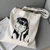 Японская женская сумка Tomie в стиле аниме Harajuku, готическая холщовая сумка с героями мультфильмов ужасов, большая вместительная сумка-шоппер, повседневная модная сумка на плечо