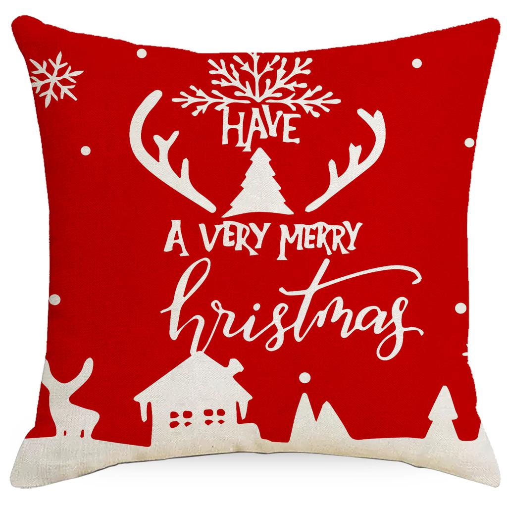 Домашний декор, красная наволочка с рождественским принтом, домашняя полиэстеровая наволочка, декоративная подушка, чехол для диванной подушки, Funda de Almohada