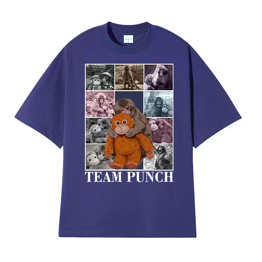 Baby Cute Monkey Punch Graphic Funny T Shirts Unisex Harajuku Summer Short Sleeve T Shirt Men Cotton Crewneck Tshirt Streetwear