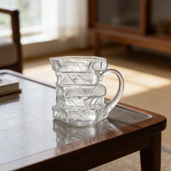 Glass Coffee Mug Stacked Book Design 420mlHeat-Resistant Tea Cup 420ml Microwave Safe Dishwasher Safe Gift for Book Lovers And Collectors