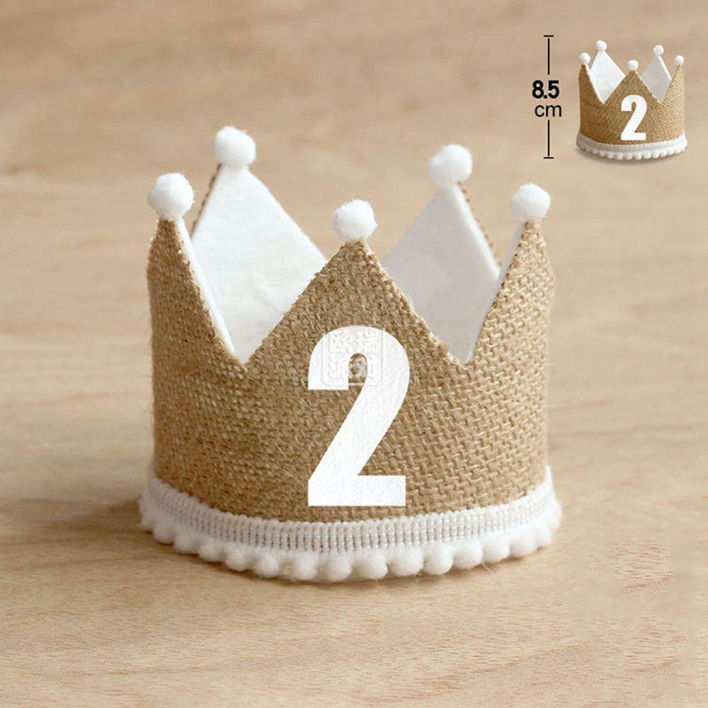 Supplies with Elastic Strap Baby Decor Anniversary Cap Burlap Crown Hat Baby Birthday Party Hat
