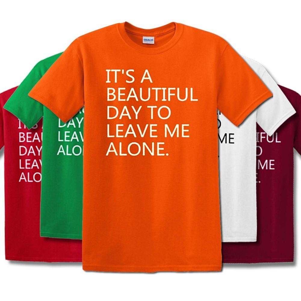IT'S A BEAUTIFUL DAY TO LEAVE ME ALONE / FUNNY JOKE MEN'S Tee T-shirt