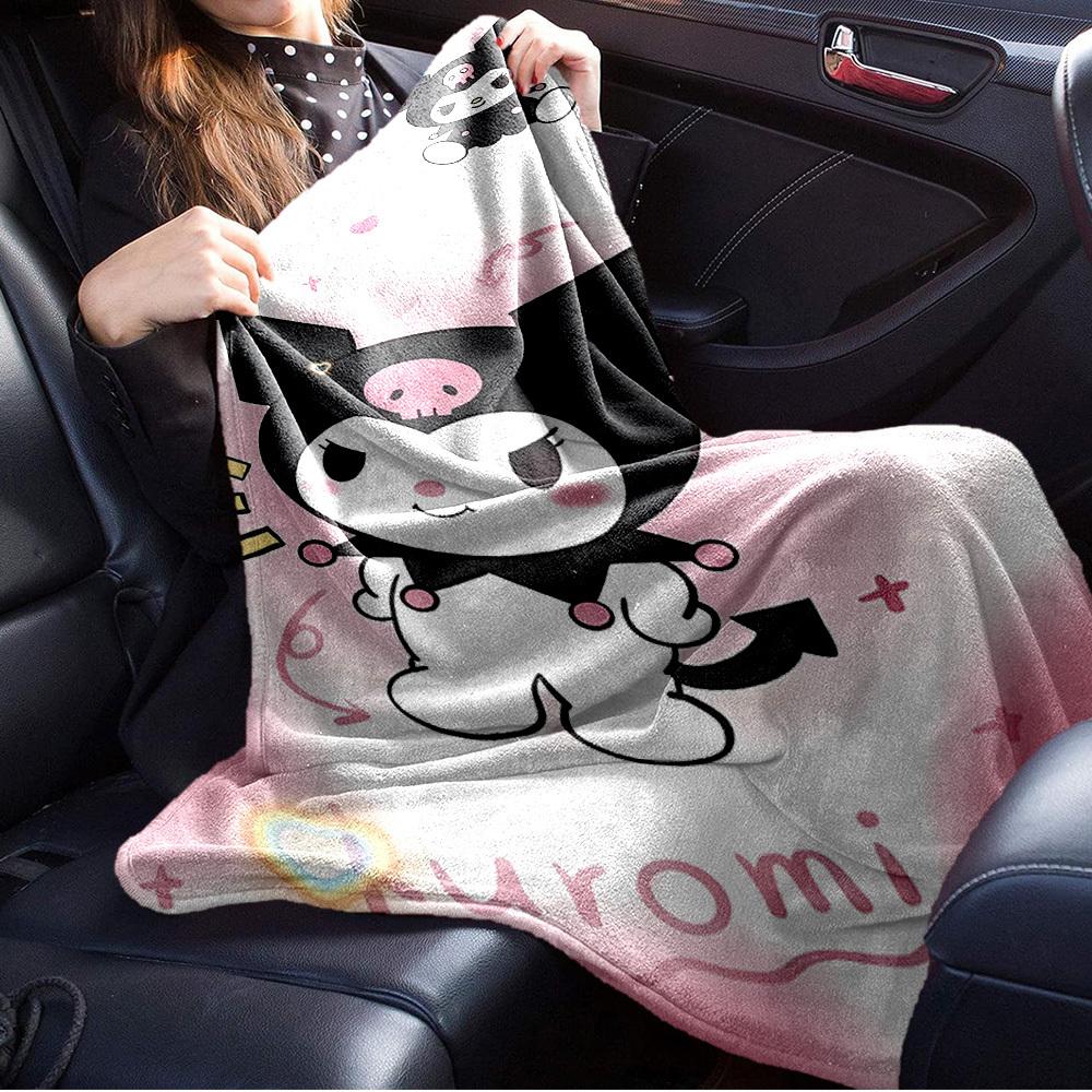 1pc Kuromi Plush Home Decor Blanket - Seasonal universal cozy washable gift for all ages, perfect for all families, multiple sizes available