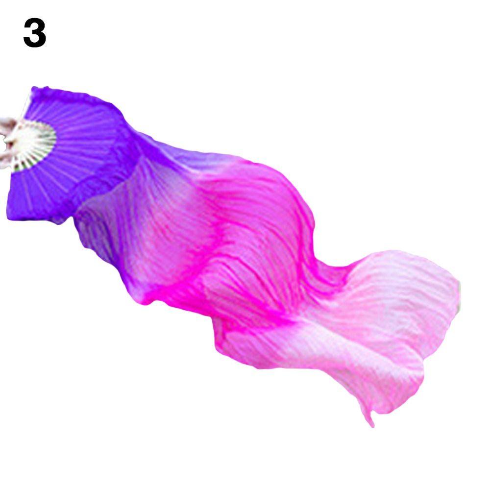 150см Танцевальные Практические Градиентные Цветные Длинные Шелковые Веера Шелковые Веера Танец Живота Веер из Вискозного Шелка